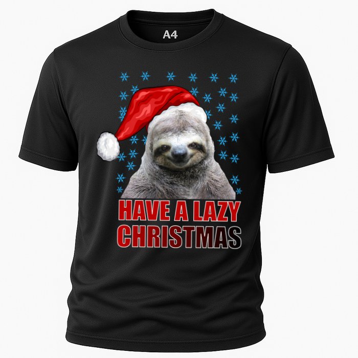 Have A Lazy Sloth Christmas Cooling Performance Crew T-Shirt