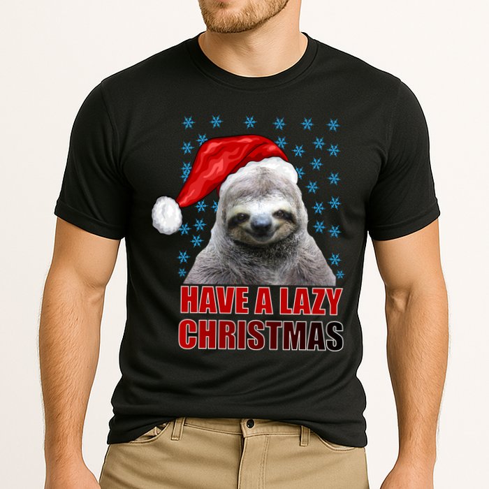 Have A Lazy Sloth Christmas Cooling Performance Crew T-Shirt
