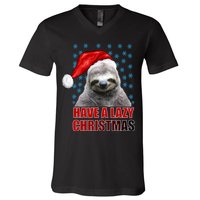 Have A Lazy Sloth Christmas V-Neck T-Shirt