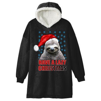 Have A Lazy Sloth Christmas Hooded Wearable Blanket