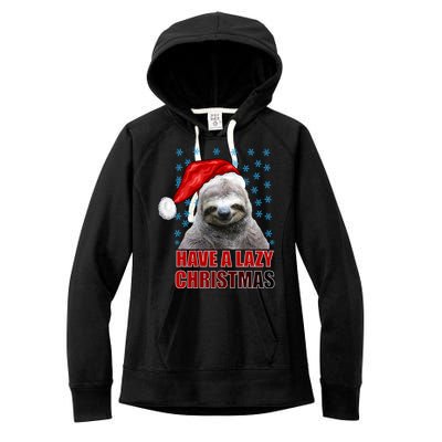 Have A Lazy Sloth Christmas Women's Fleece Hoodie