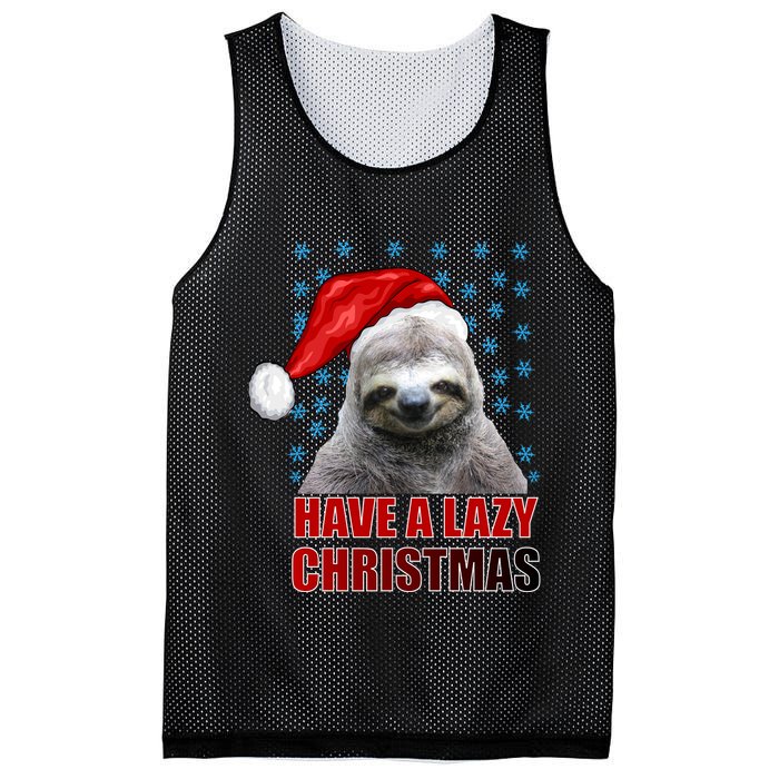Have A Lazy Sloth Christmas Mesh Reversible Basketball Jersey Tank