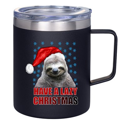Have A Lazy Sloth Christmas 12oz Stainless Steel Coffee Mug