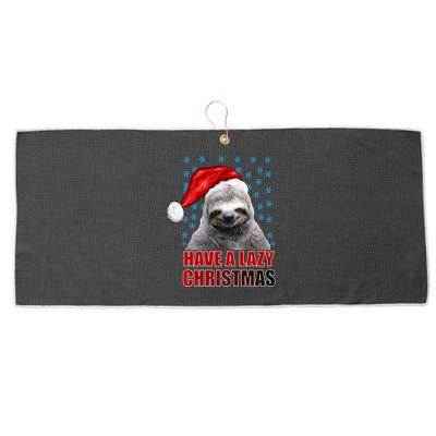 Have A Lazy Sloth Christmas Large Microfiber Waffle Golf Towel