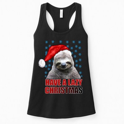 Have A Lazy Sloth Christmas Womens Tank Top
