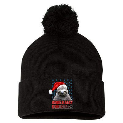 Have A Lazy Sloth Christmas Pom Pom 12in Knit Beanie