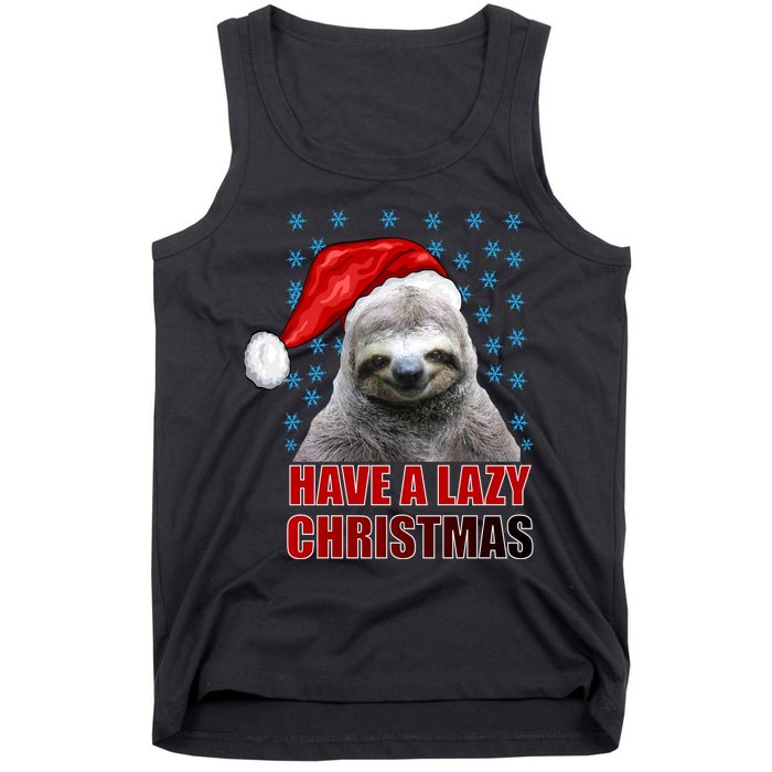 Have A Lazy Sloth Christmas Tank Top
