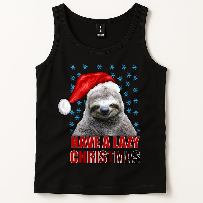 Have A Lazy Sloth Christmas Tank Top
