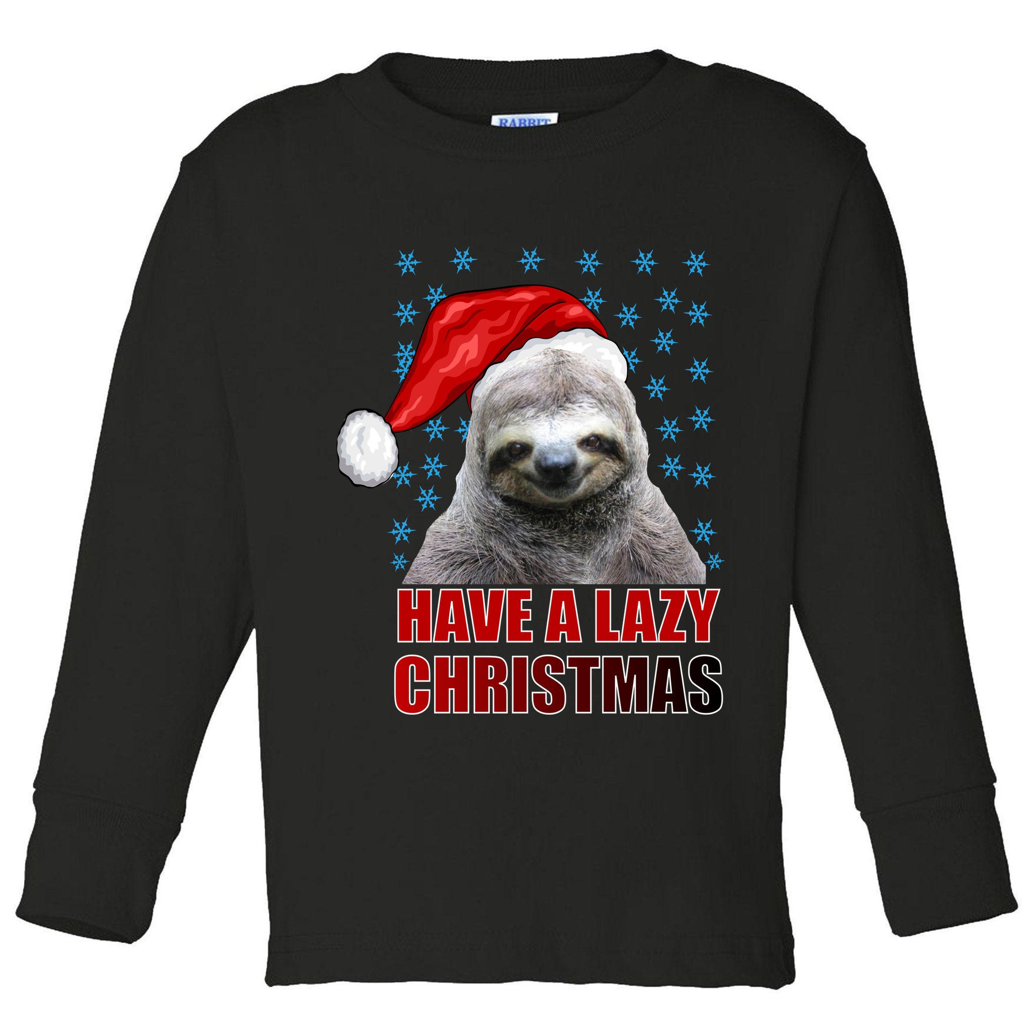 Have A Lazy Sloth Christmas Toddler Long Sleeve Shirt