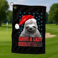 Have A Lazy Sloth Christmas Golf Towel