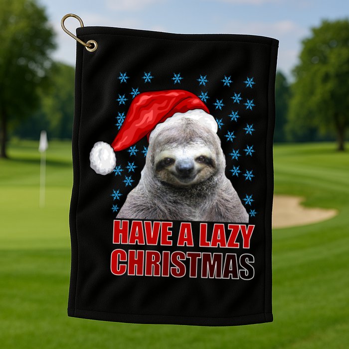 Have A Lazy Sloth Christmas Golf Towel