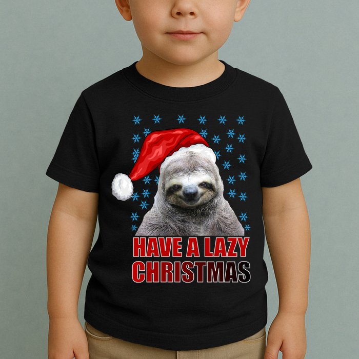 Have A Lazy Sloth Christmas Toddler T-Shirt