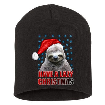 Have A Lazy Sloth Christmas Short Acrylic Beanie
