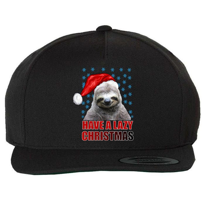 Have A Lazy Sloth Christmas Wool Snapback Cap