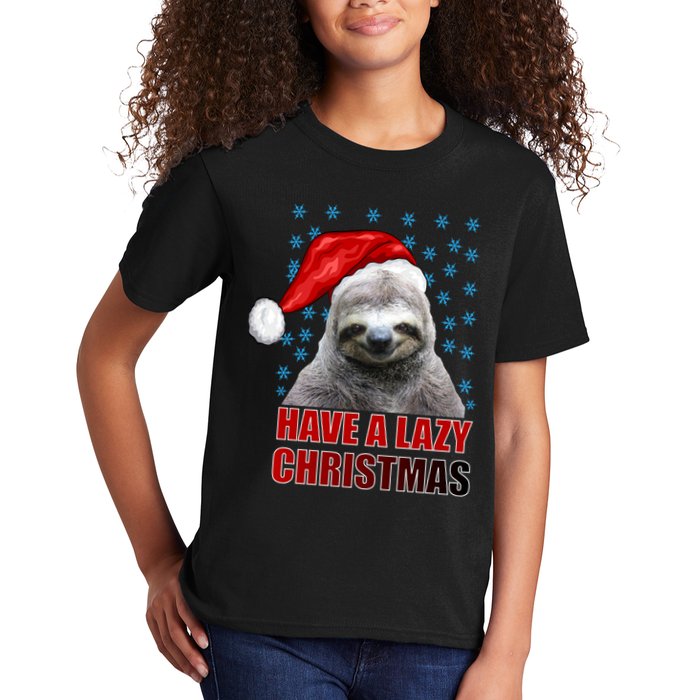 Have A Lazy Sloth Christmas Kids T-Shirt