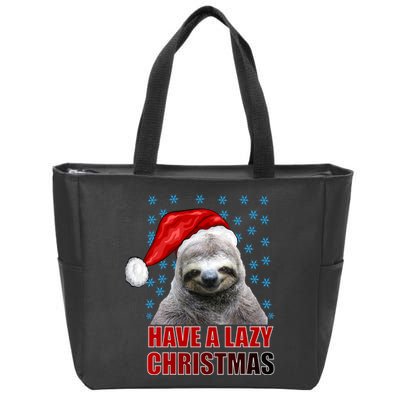 Have A Lazy Sloth Christmas Zip Tote Bag