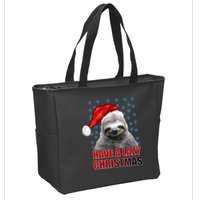 Have A Lazy Sloth Christmas Zip Tote Bag