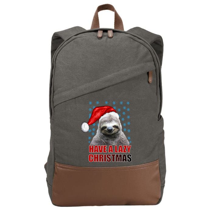 Have A Lazy Sloth Christmas Cotton Canvas Backpack