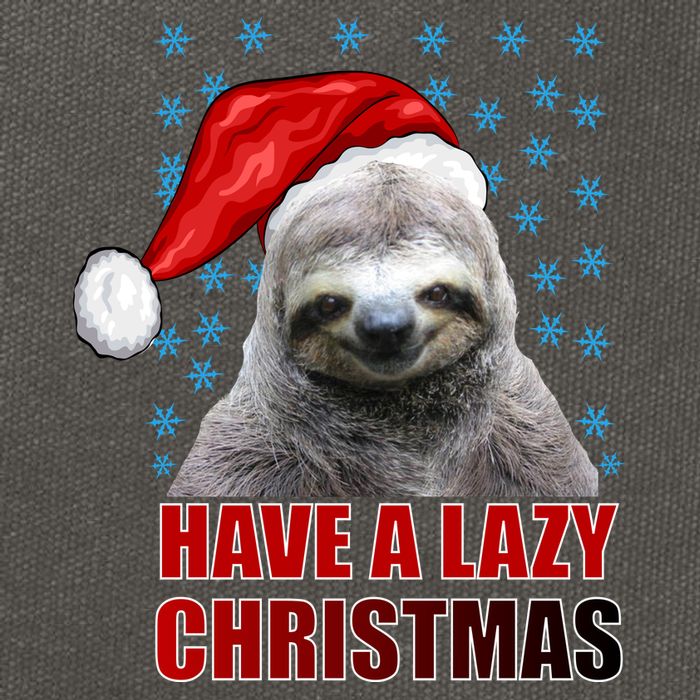 Have A Lazy Sloth Christmas Cotton Canvas Backpack