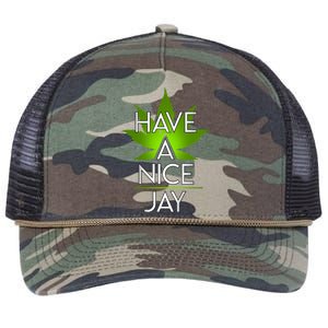 Have A Nice Jay Funny Weed Retro Rope Trucker Hat Cap