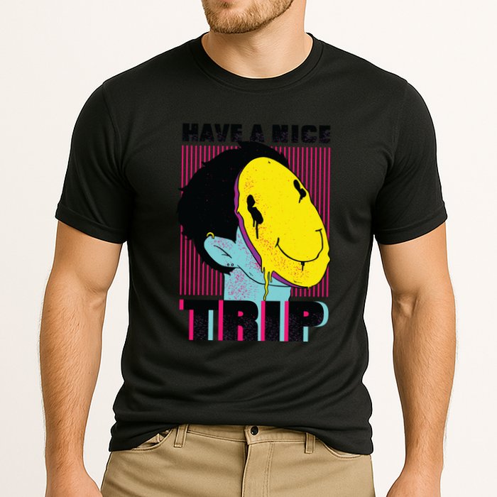 Have A Nice Trip Smiley Cooling Performance Crew T-Shirt