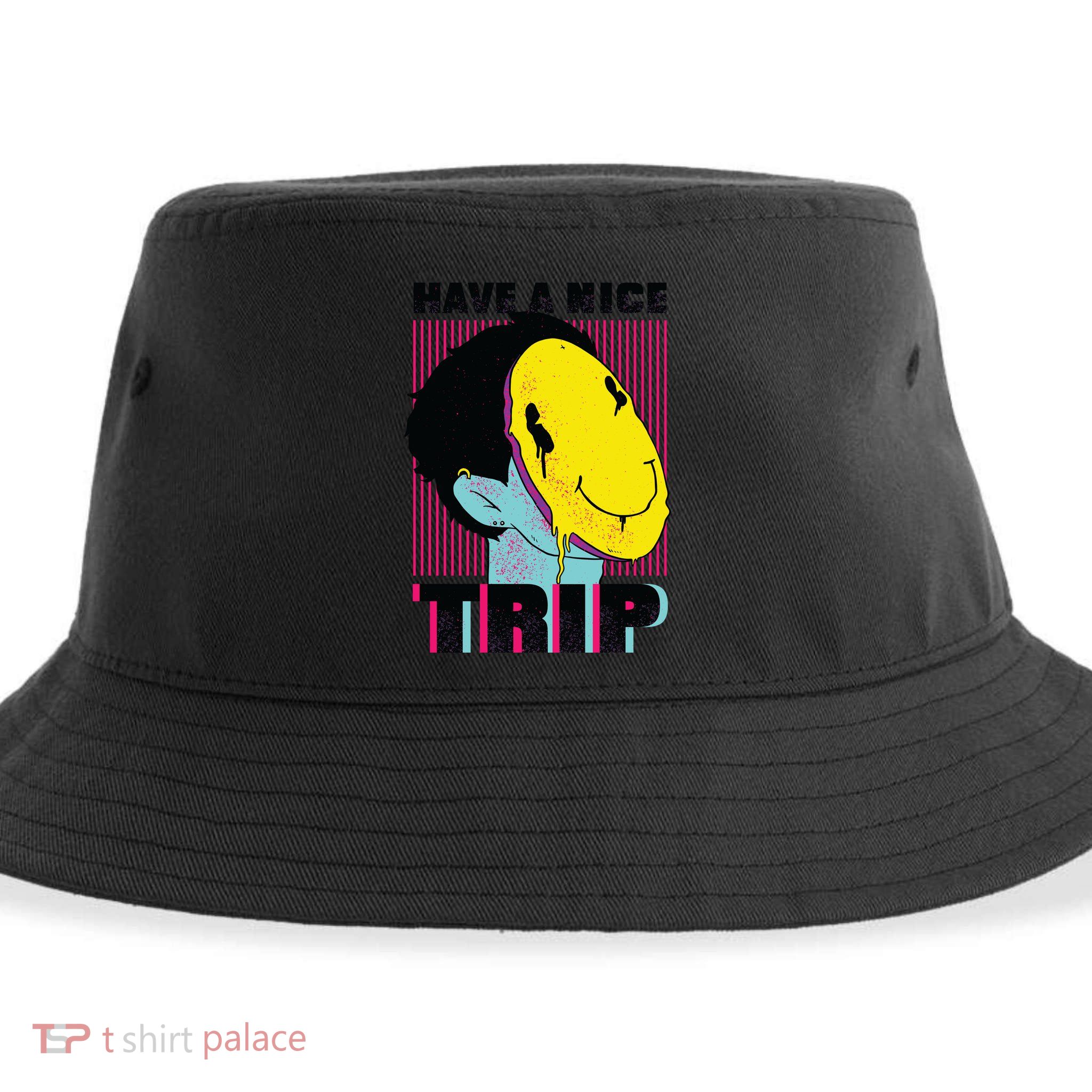 Have A Nice Trip Smiley Sustainable Bucket Hat