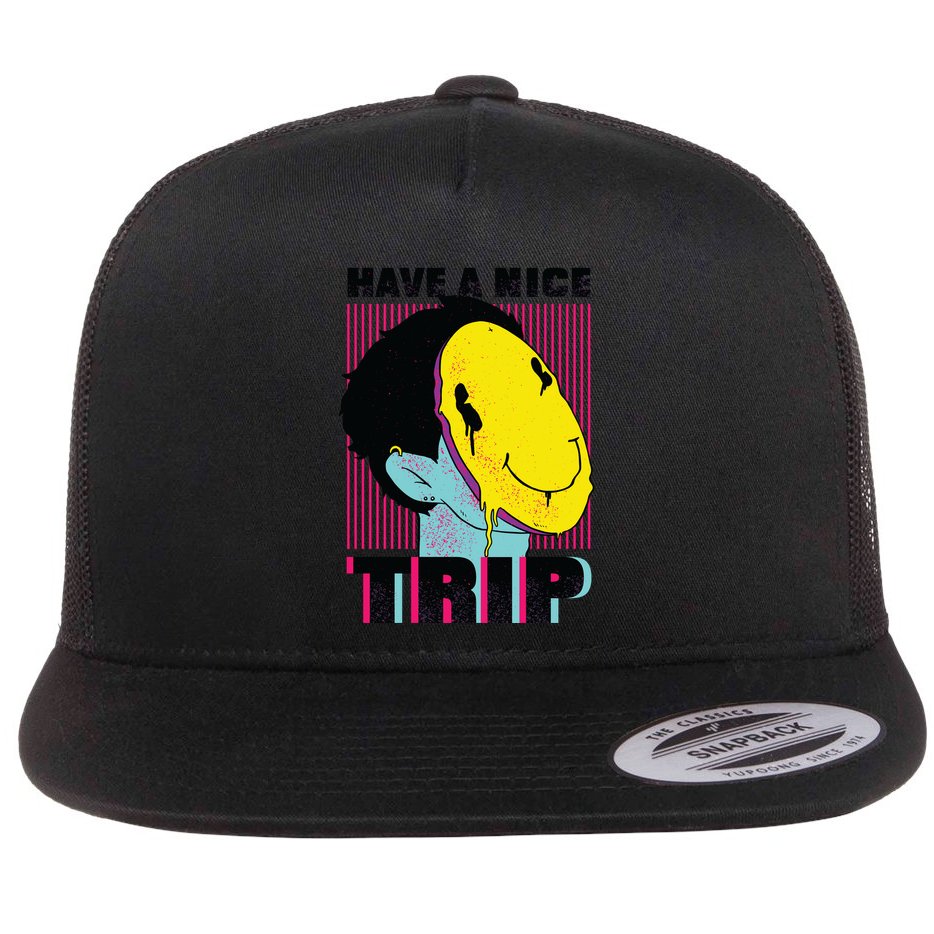 Have A Nice Trip Smiley Flat Bill Trucker Hat