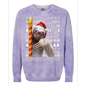 Have a Very Slothy Christmas Sloth Ugly Christmas Colorblast Crewneck Sweatshirt