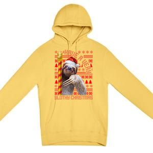 Have a Very Slothy Christmas Sloth Ugly Christmas Premium Pullover Hoodie