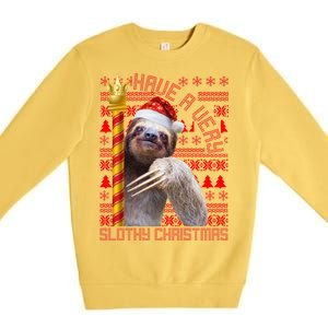 Have a Very Slothy Christmas Sloth Ugly Christmas Premium Crewneck Sweatshirt