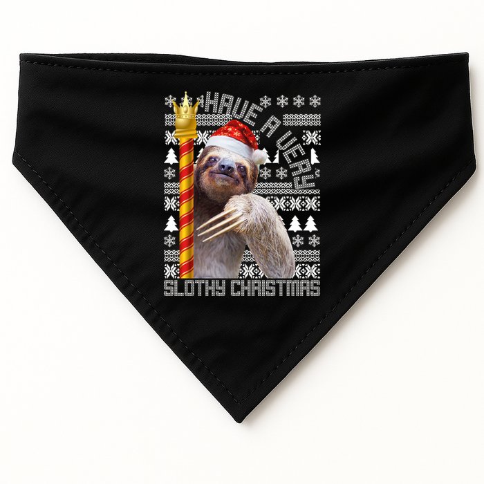 Have a Very Slothy Christmas Sloth Ugly Christmas USA-Made Doggie Bandana