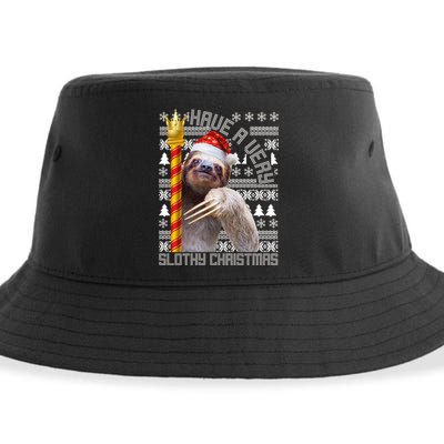 Have a Very Slothy Christmas Sloth Ugly Christmas Sustainable Bucket Hat