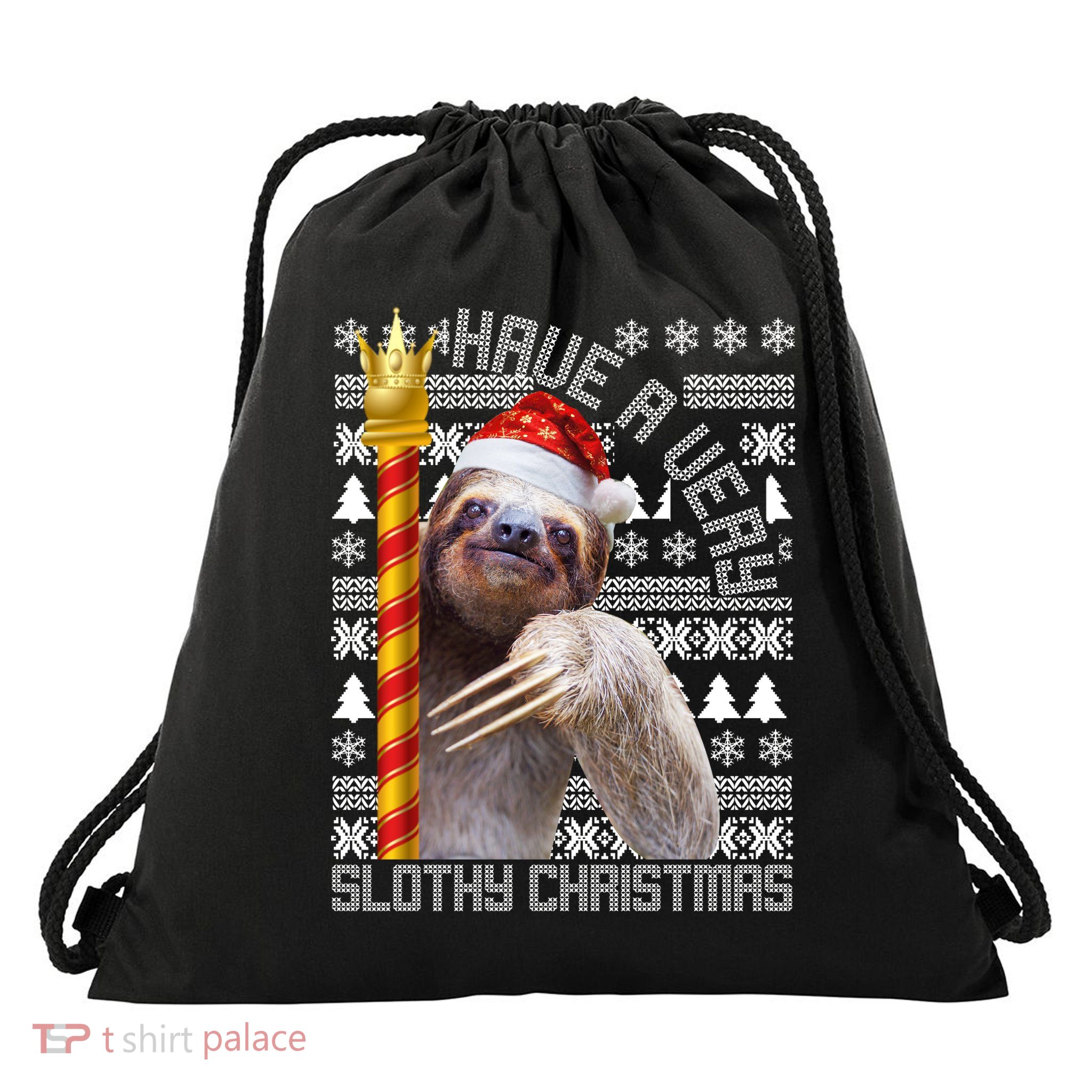 Have a Very Slothy Christmas Sloth Ugly Christmas Drawstring Bag