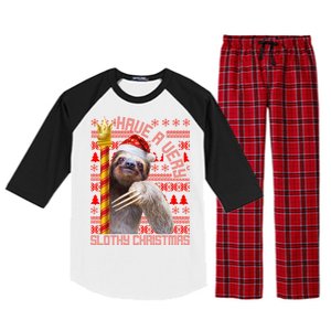 Have a Very Slothy Christmas Sloth Ugly Christmas Raglan Sleeve Pajama Set