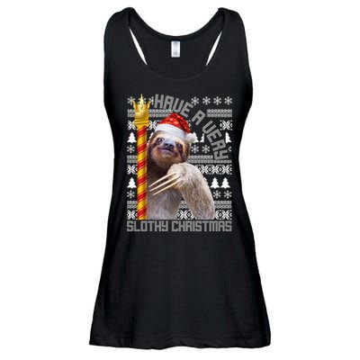 Have a Very Slothy Christmas Sloth Ugly Christmas Ladies Essential Flowy Tank