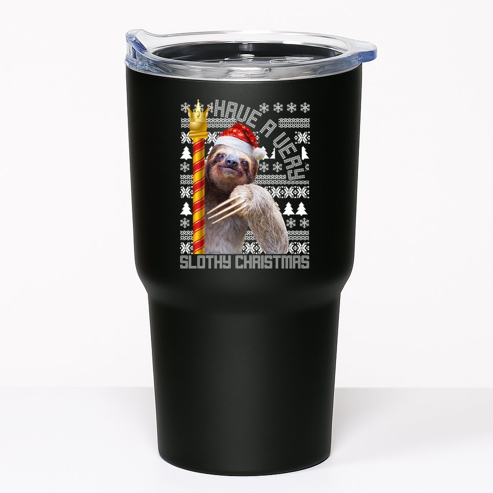 Have a Very Slothy Christmas Sloth Ugly Christmas Tumbler