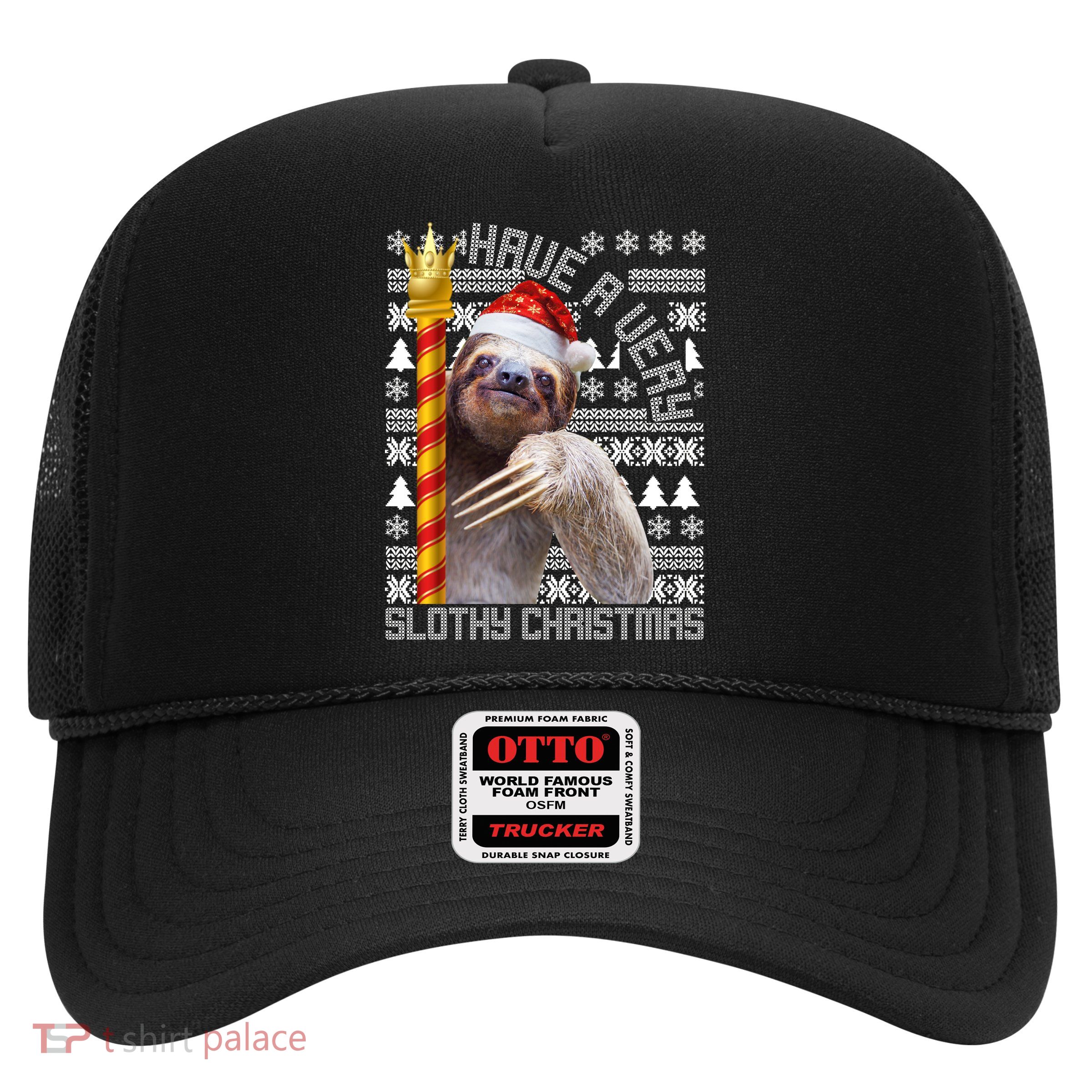 Have a Very Slothy Christmas Sloth Ugly Christmas Trucker Hat