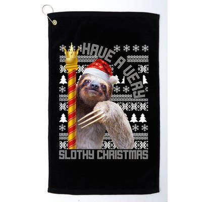 Have a Very Slothy Christmas Sloth Ugly Christmas Golf Towel