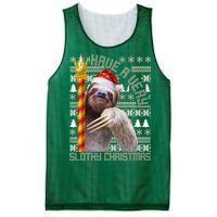 Have a Very Slothy Christmas Sloth Ugly Christmas Mesh Reversible Basketball Jersey Tank