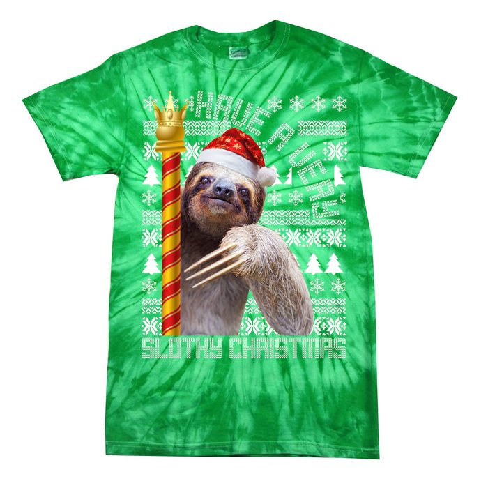 Have a Very Slothy Christmas Sloth Ugly Christmas Tie-Dye T-Shirt