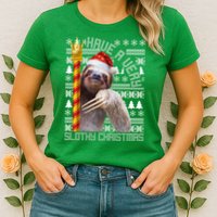 Have a Very Slothy Christmas Sloth Ugly Christmas Womens T-Shirt