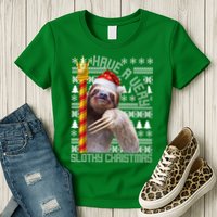 Have a Very Slothy Christmas Sloth Ugly Christmas Womens T-Shirt
