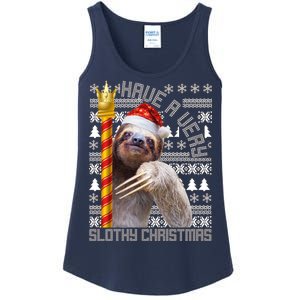 Have a Very Slothy Christmas Sloth Ugly Christmas Ladies Essential Tank