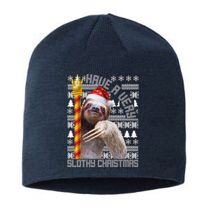 Have a Very Slothy Christmas Sloth Ugly Christmas Sustainable Beanie