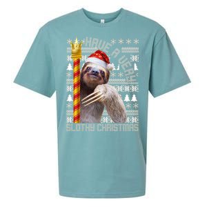 Have a Very Slothy Christmas Sloth Ugly Christmas Sueded Cloud Jersey T-Shirt