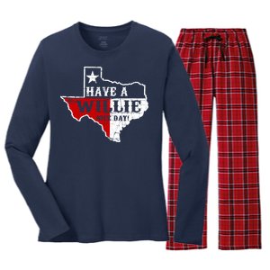 Have A Willie Nice Day Women's Long Sleeve Flannel Pajama Set 