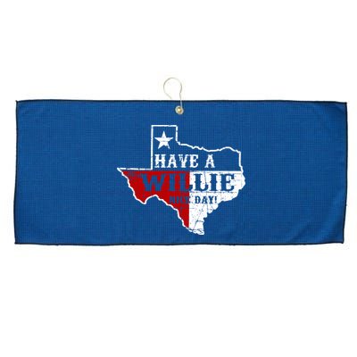 Have A Willie Nice Day Large Microfiber Waffle Golf Towel
