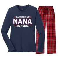 Have No Fear Nana Is Here Women's Long Sleeve Flannel Pajama Set 