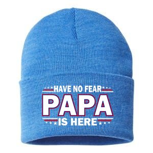 Have No Fear Papa Is Here Sustainable Knit Beanie