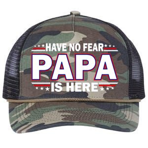 Have No Fear Papa Is Here Retro Rope Trucker Hat Cap